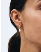 Guldpläterade Edblad Perla Hoops Sparkle Gold örhängen 130660 på modellen