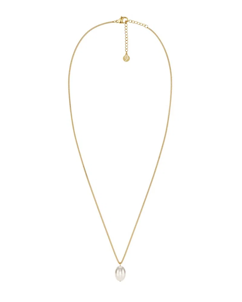 Guldpläterat Edblad Perla Necklace L Gold pärlhalsband 130663