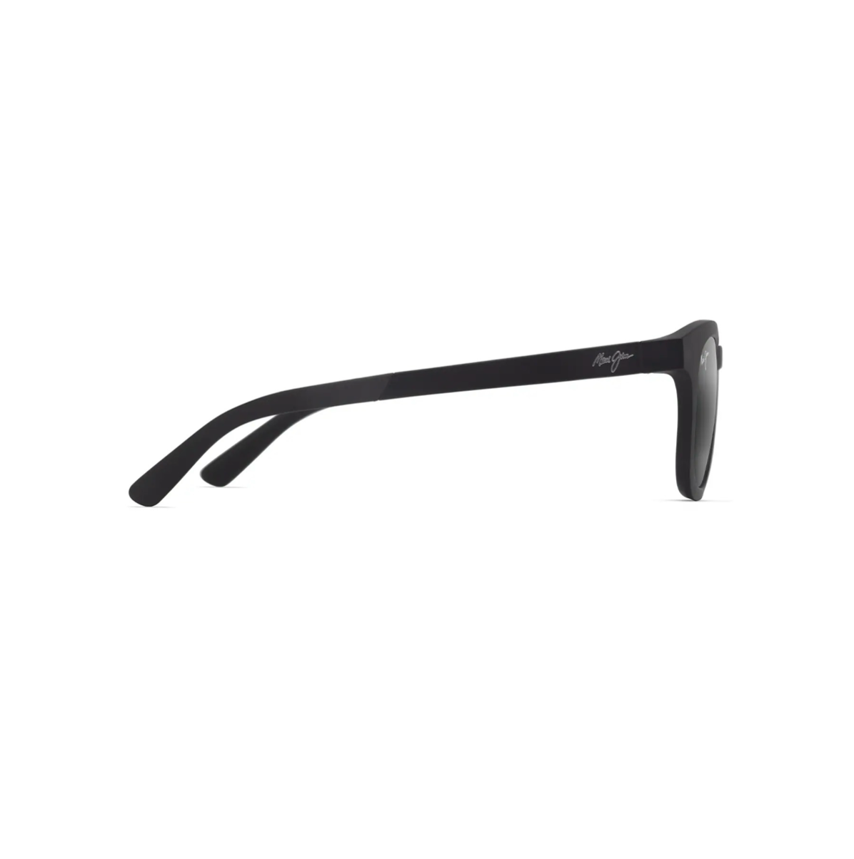 Profiilikuva Maui Jim Koko Head -aurinkolaseista sivulta. Selkeälinjainen ja laadukas mattamusta aisa, joka kaartuu tasapainoisesti korvan taakse.