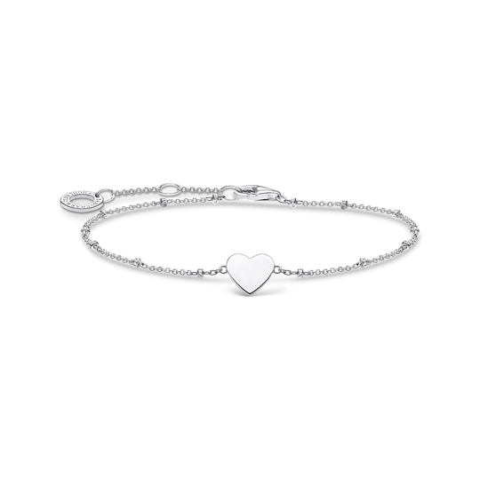 Thomas Sabo Heart With Dots A1991-001-21-L19V armband har en tunn silverkedja som är prydd med en hjärtformad bricka.