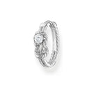 Punottu hopeinen Thomas Sabo Charm Club CR695-051-14 -rengaskorvakoru köysisolmulla ja zirkonialla.