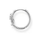 Hopeinen Thomas Sabo Charm Club Rope with knot -rengaskorvakoru sivulta kuvattuna.