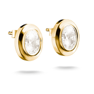 Kullanväriset 18K keltakullatut Thomas Sabo -korvakorut ovaalilla kivellä.