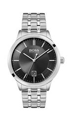 Hugo Boss Officer 1513614 herrklocka i stål med mörkgrå urtavla.