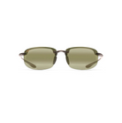 Urheilulliset ja kehyksettömät Maui Jim Ho'okipa Reader -aurinkolasit suoraan edestä. Savunharmaa runko, vihertävät Maui HT -linssit ja huomaamaton lukualue linssien alaosassa.