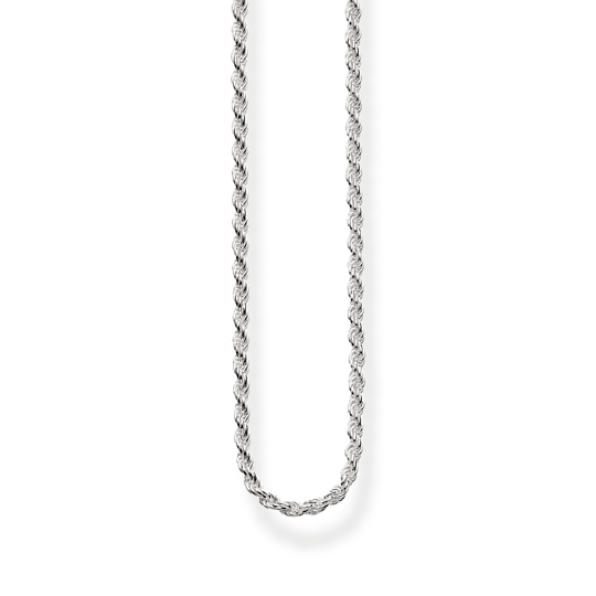 Thomas Sabo Cord Chain-halsbandet KE1349-001-12 är en 2 mm bred snörkedja tillverkad av klart silver.