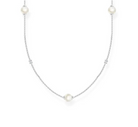Långt 90 cm Thomas Sabo KE2125-167-14-L90 silverhalsband med sötvattenspärlor och zirkoniastenar.