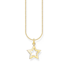 Thomas Sabo Necklace With Star Pendant KE2222-413-39-L45V har en tunn förgylld silverkedja. Hänget är en förgylld stjärna med endast konturer.
