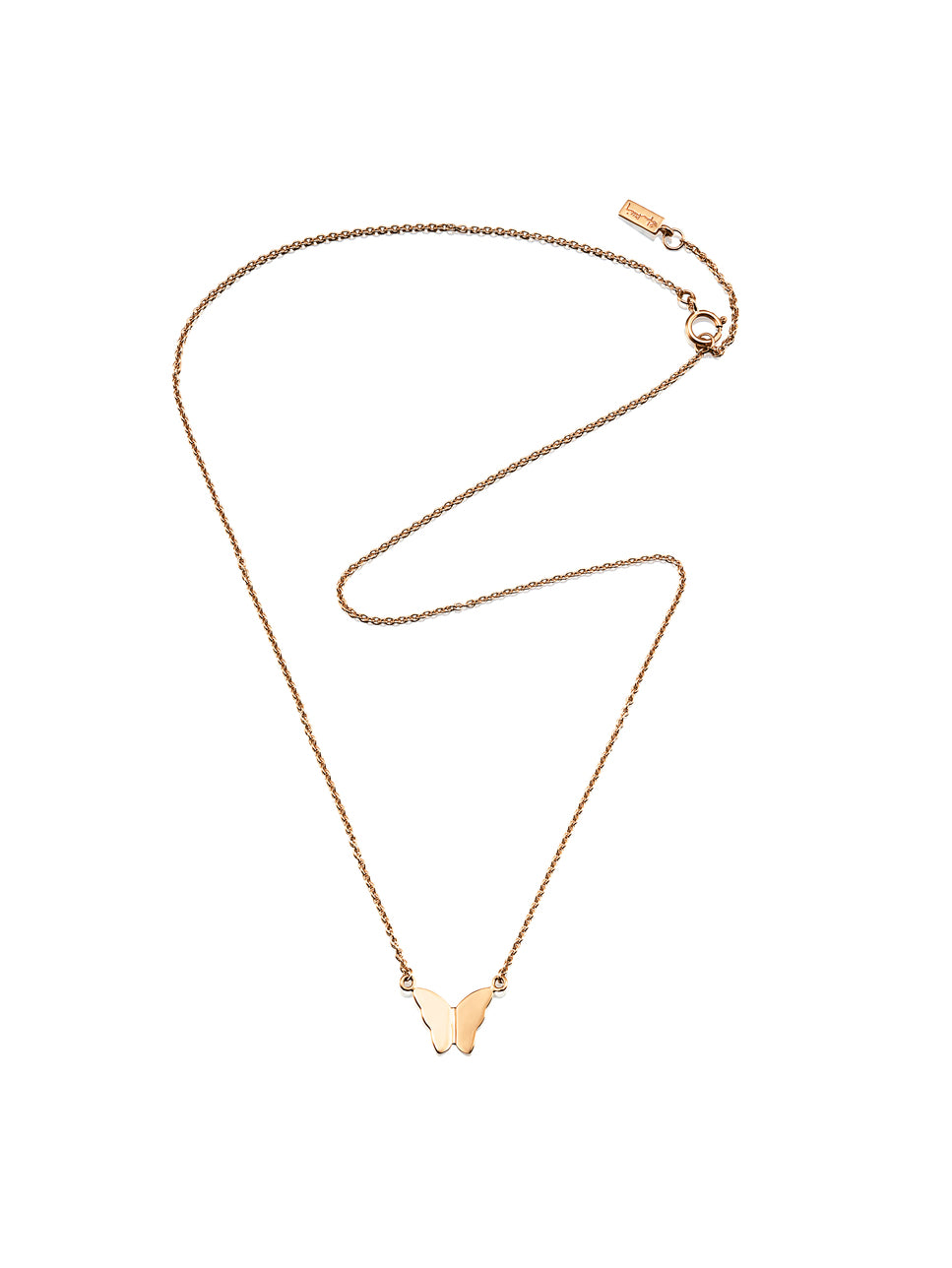 Efva Attling Little Miss Butterfly 10-101-01017 halsband har en tunn guldkedja prydd med en fjäril.