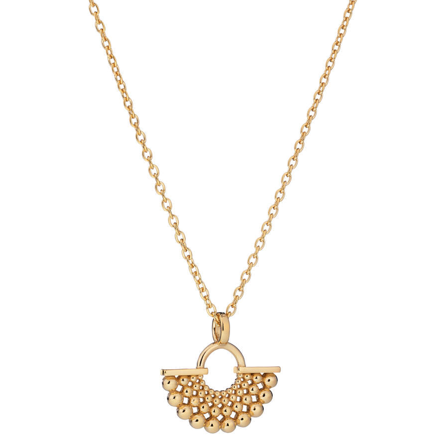 Lumoava Aika L66254220000 halsband har en tunn silverkedja. Hänget liknar en solfjäder som öppnas nedåt.