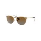 Ray-Ban RB3539 Erika Metal 112/T5 -aurinkolasit, mattakultainen metallikehys ja ruskea polarisoitu linssi