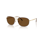 Ray-Ban RB3754 aurinkolasit mattapintaisella kullanvärisellä metallirungolla ja polarisoiduilla ruskeilla mineraalilasilinsseillä.