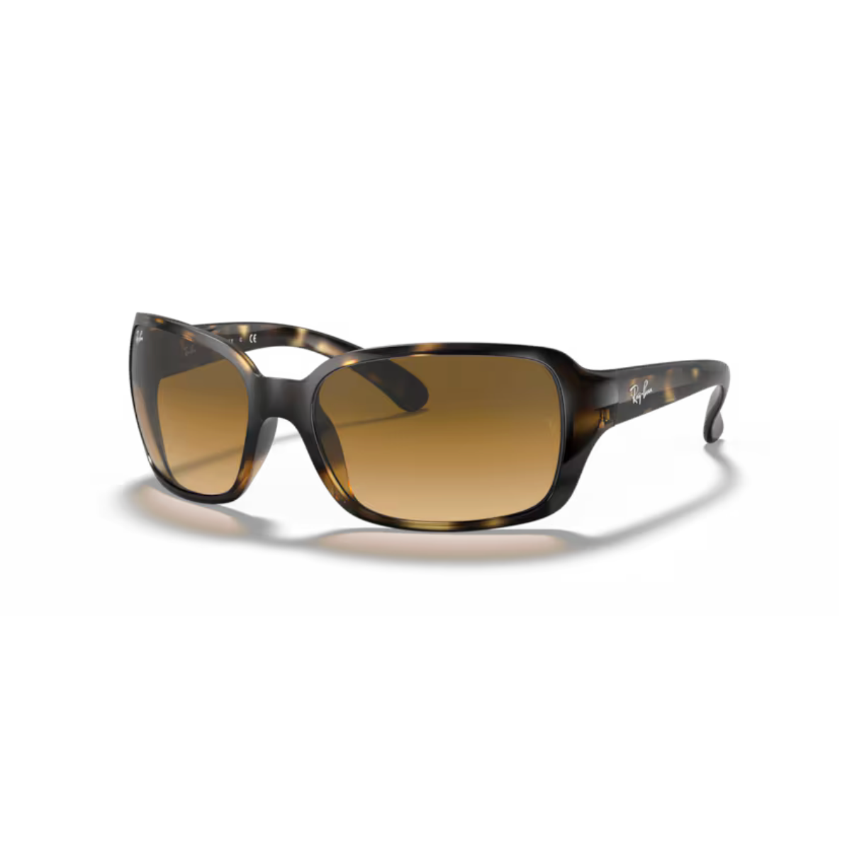 Ray-Ban RB4068 aurinkolasit vaaleanruskealla havana-kuviolla ja ruskeilla liukuvärjätyillä mineraalilasilinsseillä.
