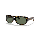 Ray-Ban Jackie Ohh solglasögon i ljus Havana-båge med klassiska gröna linser.