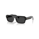 Ray-Ban Flacko RB4454 aurinkolasit, joissa on paksut mustat asetaattikehykset, kulmikas muotoilu ja polarisoidut tummanharmaat linssit.