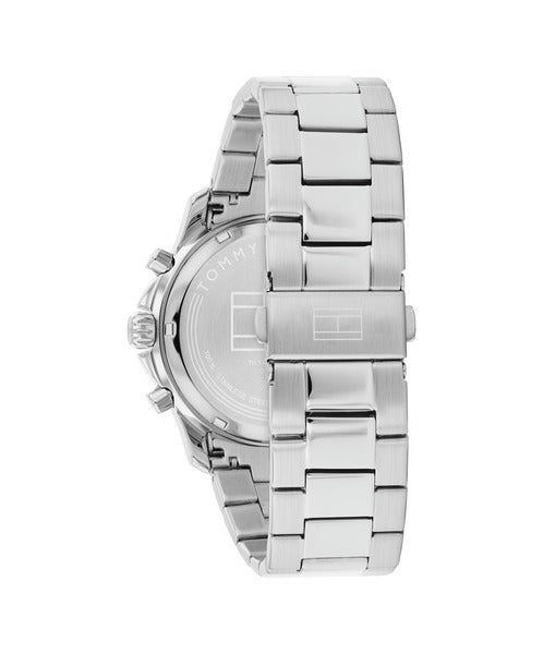 Tommy Hilfiger TH1710626 klockans baksida är silverfärgad.