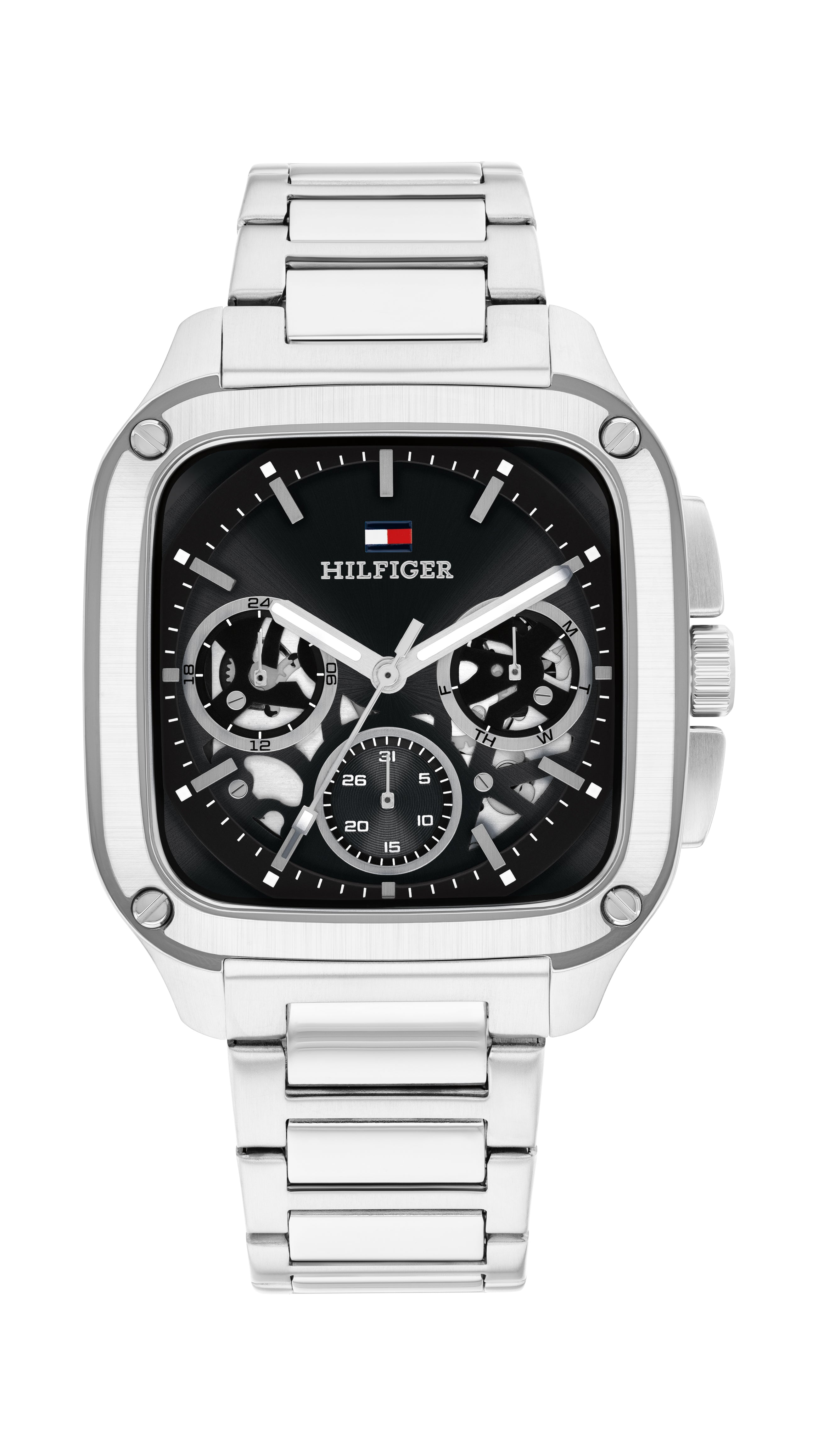 Tommy Hilfiger TH1710758 herrklocka i rostfritt stål med svart urtavla.