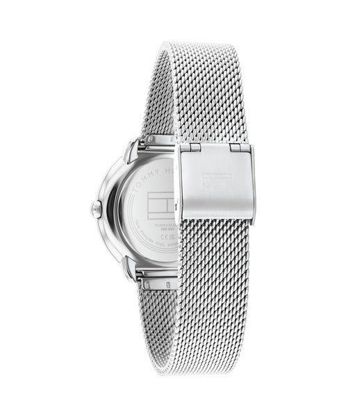 Tommy Hilfiger Demi TH1782698 klockans baksida är silverfärgad.