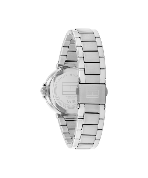 Tommy Hilfiger Lori TH1782781 damklockans baksida är silverfärgad.