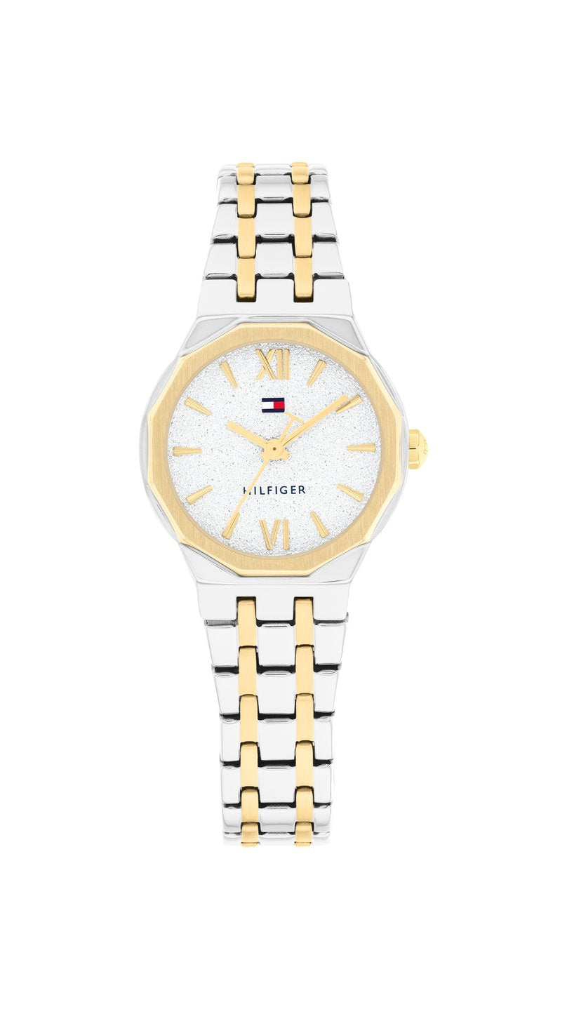 Smidig Tommy Hilfiger TH1782888 damklocka med tvåfärgat stålarmband.