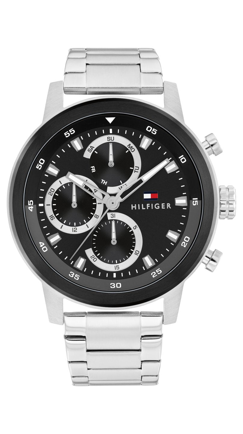 Tommy Hilfiger TH1792181 herrklocka i rostfritt stål med svart urtavla.
