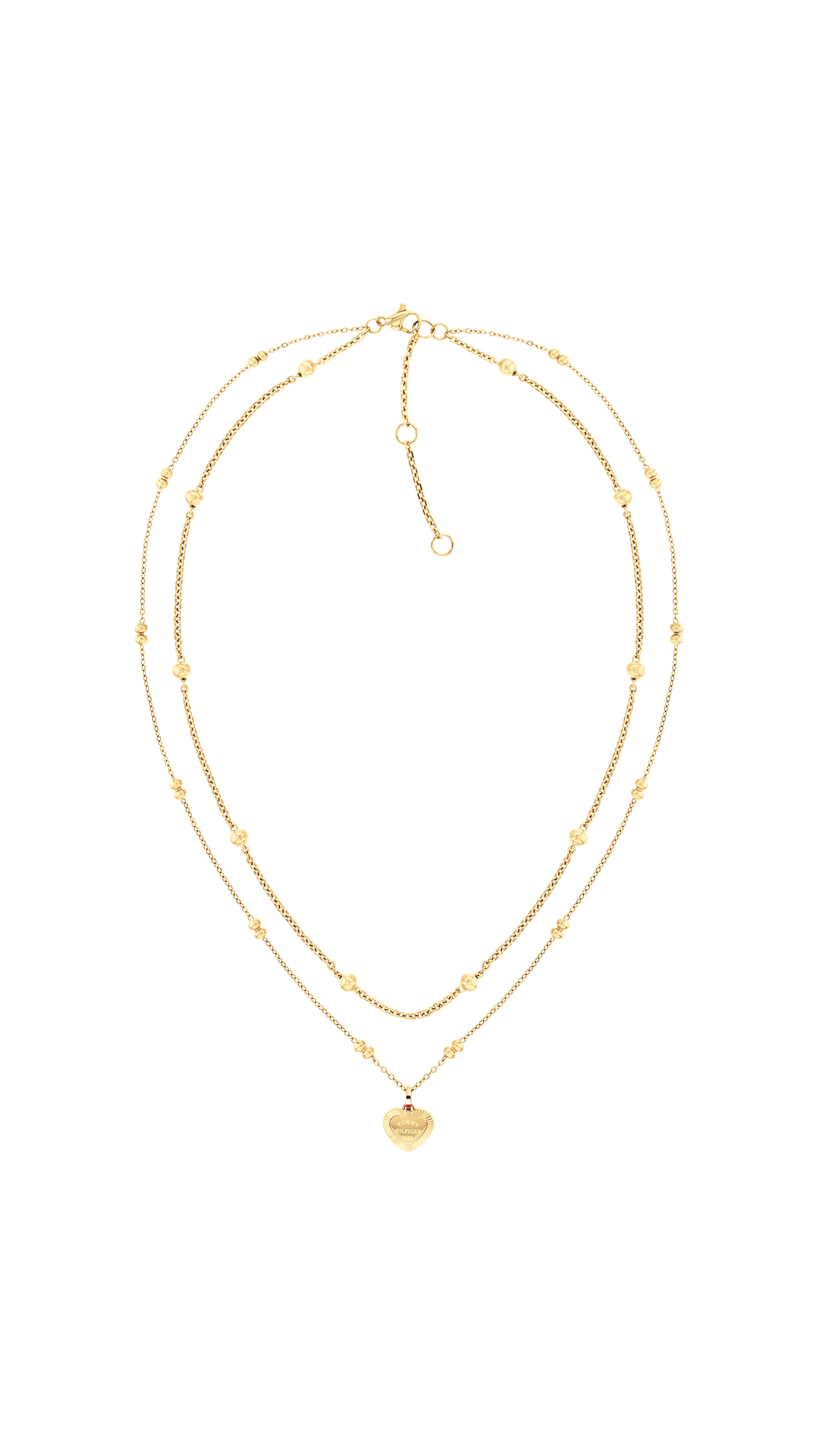 Guldfärgat Tommy Hilfiger Layered Set-halsband med två kedjor.