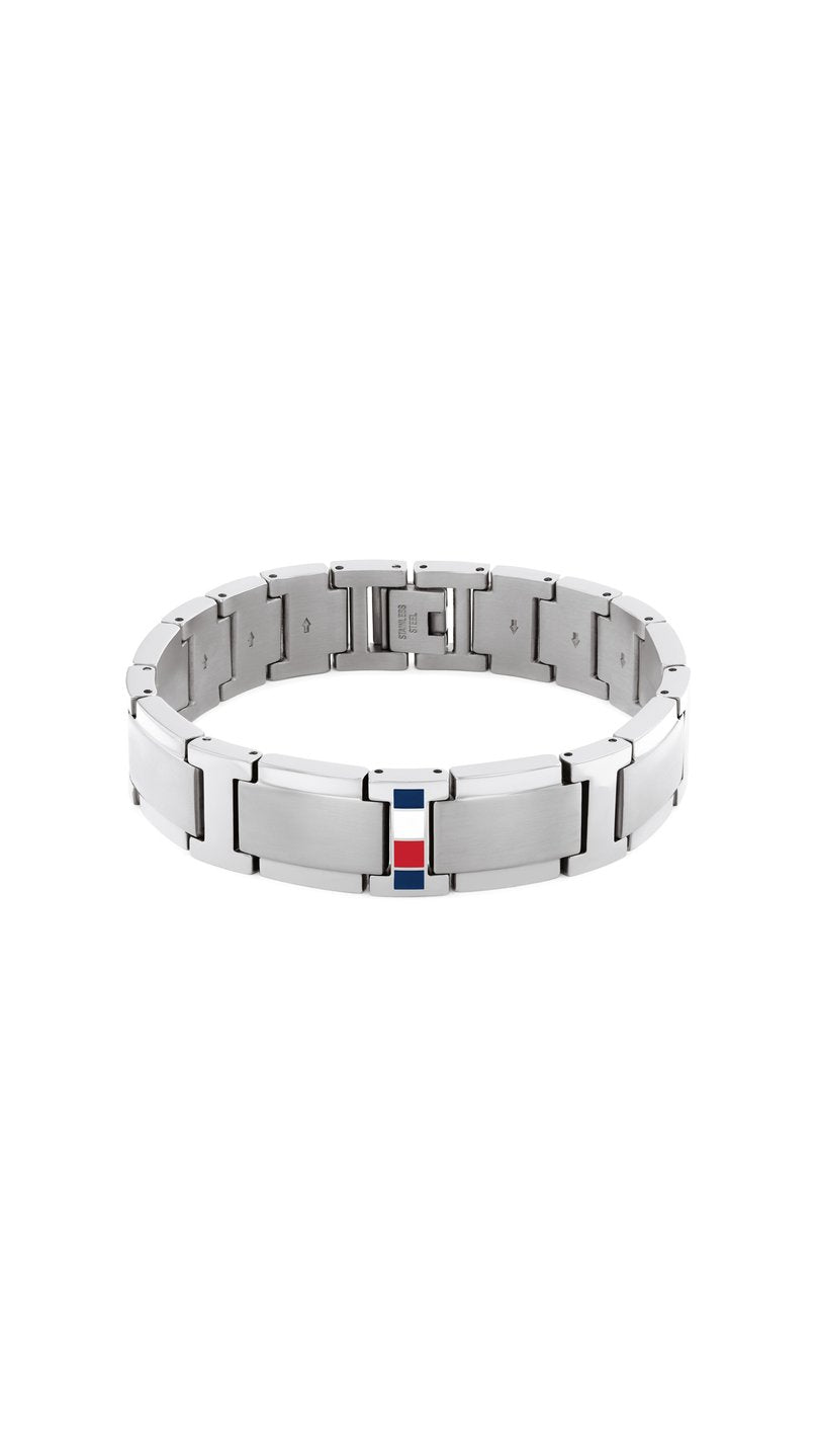 Teräksinen Tommy Hilfiger Jameson THJ2790657 -palarannekoru lippulogolla