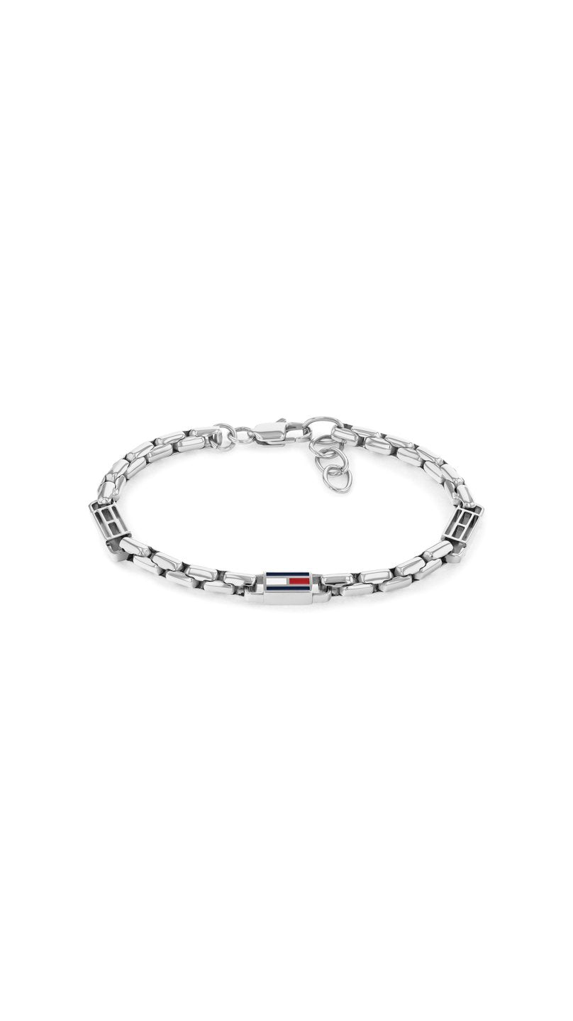 Tommy Hilfiger 3D Flag metallarmband i stål med justerbar längd.