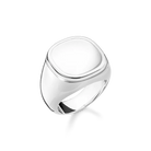 Thomas Sabo TR2249-637-21 -hopeinen sinettisormus kiiltävällä tasaisella laatalla
