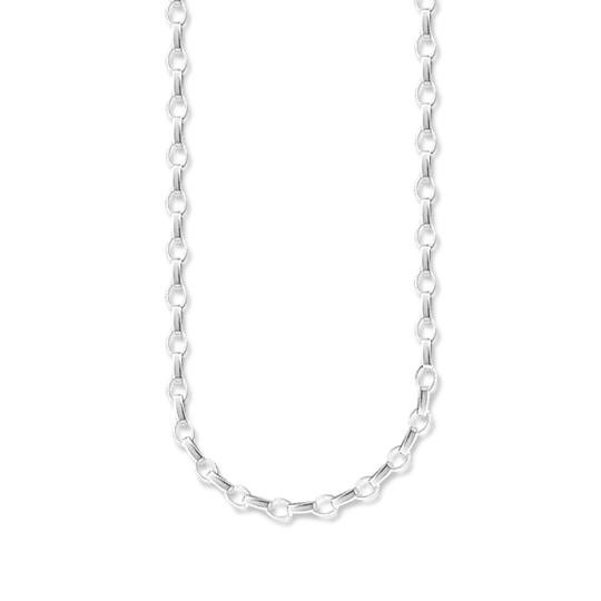 Thomas Sabo Charm Club Anchor Chain X0002-001-12-halsbandet är en 3 mm bred silverankarkedja.