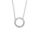 Efva Attling Astra & Stars 10-101-0287bd halsband i vitt guld med ett runt hänge prytt med diamanter.