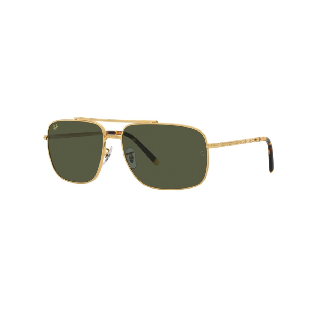 Ray-Ban RB3796 9196/31 -aurinkolasit, kultainen metallikehys kaksoissillalla ja vihreä linssi