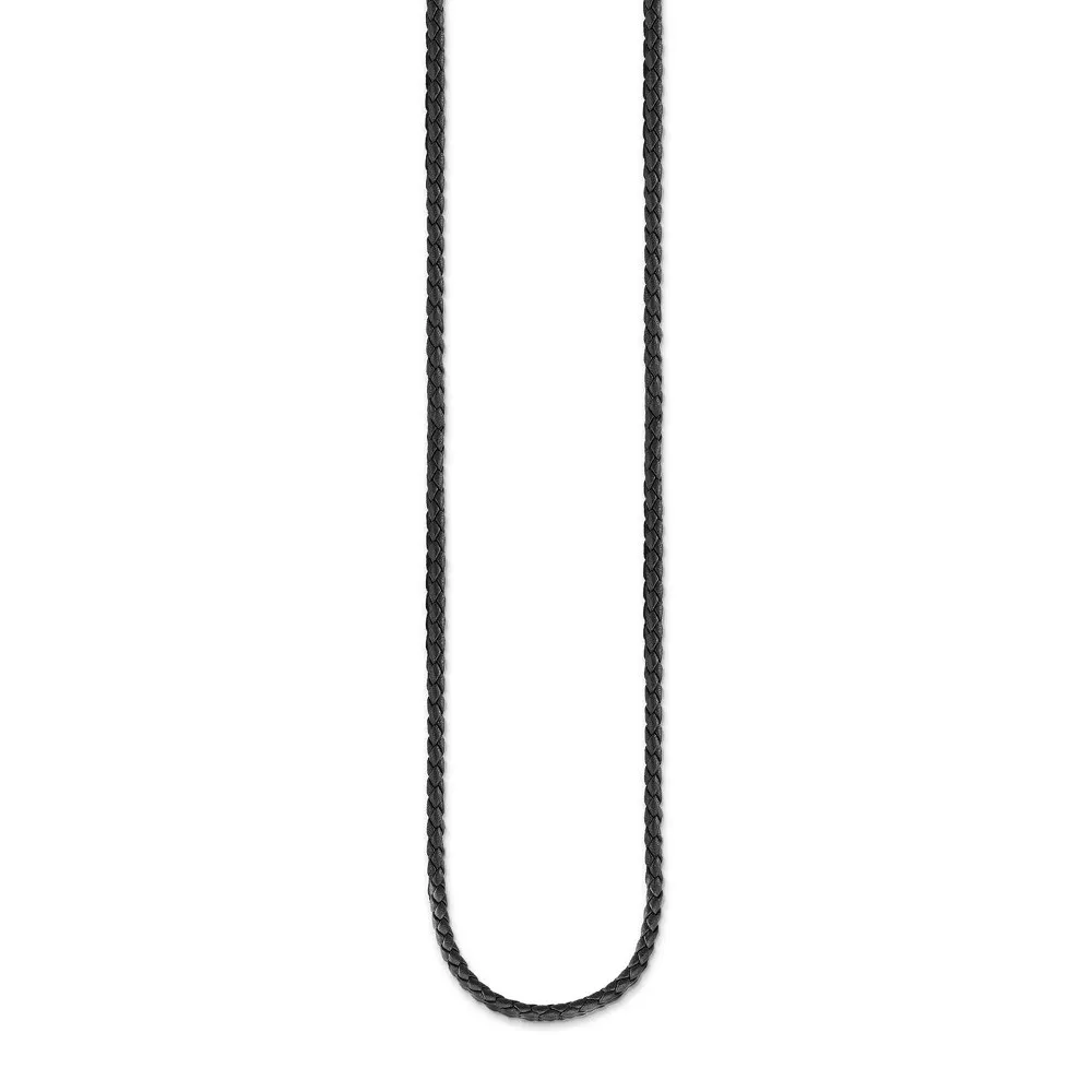 Musta punottu Thomas Sabo Charm Club X0244-134-11 -nahkakaulakoru hopeisella kiinnikkeellä.