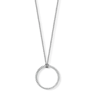 Pitkä hopeinen Thomas Sabo Charm Club X0251-637-21-L70 -kaulakoru punotulla renkaalla.